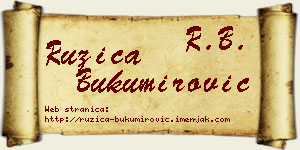 Ružica Bukumirović vizit kartica